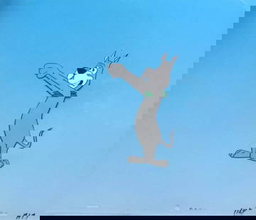 Hanna-Barbera, 'The Jetsons - Astro the dog', Animation Cel: This is a hand painted original cel of Astro from "The Jetsons". This Cel measures 10.5" x 12.5", comes unframed. In nice condition, with a slight bend in upper right corner, exactly as pictured. This