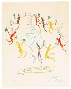 Pablo Picasso (After), 'La Ronde de la Jeunesse', Lithograph, 1961: Artist: PABLO PICASSO (AFTER ) Title: 'La Ronde de la Jeunesse (The Youth Circle)' Year: 1961 Published by: Combat Pour La Paix, Paris Medium: Lithograph on wove paper Printed by Mourlot Edition: 200