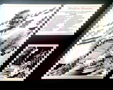Marilyn Monroe, 'Exits Airplane', Matted Photo Collage: Description Subject:Marilyn Monroe Type: Photo Reproduction Prints Matte Size: 14" x 11" Country of Origin: USA Condition: Excellent