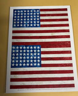 Jasper Johns, '2 Flags', Poster: Artist: Jasper Johns Title: 2 Flags Surface: Poster Dimensions: 16"x12" Year: Unknown Condition: Mint