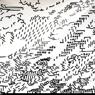 Keith Haring, 'Untitled II', Limited Edition Lithograph, 1985: Description Artist: Keith Haring Title: Untitled Year: 1985 Dimensions: 11.5 in. by 11 in. Edition: From the rare limited edition of 300 Publisher: Keith Haring POP Shop NYC Medium: Lithograph on Pape