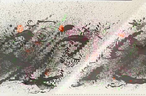 Joan Miro, 'Derriere le Miroir #203 (Cover) - 1973', original lithograph: Artist: Joan Miro Country: Spain Medium: Original Lithograph Paper: Vellum size 15 x 22 inches Printed: 1978 in France Refernce: Derriere le Miroir 1965 Condition: Excellent Center fold-line as issued