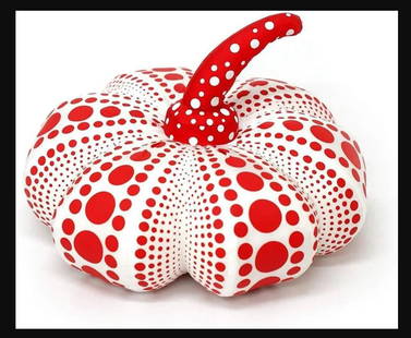 Yayoi Kusama, 'Dots Obsession', Soft Sculpture Red Pumpkin: YAYOI KUSAMA (b. 1929, Japan)'Dots Obsession', 2016. Authentic Artist's Soft Sculpture Pumpkin Multiple. This beautiful high-quality Silk Screened nylon soft sculpture pumpkin is designed by Yayoi Kus
