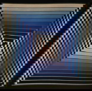 Victor Vaserely, Squares: Description: Title: Squares Type: Monograph on paper, framed Not Signed or numbered, as published Published by Editions Du Griffon Neuchatel in 1971, and printed in Switzerland. Size 10.5 x 10.5" Fram
