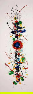 Sam Francis, 'Swatch', Signed Limited Edition Lithograph, 1992: ARTIST: Sam Francis TITLE: Swatch DATE: 1992 MEDIUM: Lithograph on Velin paper EDITION: From the sold out edition of 2000 SIGNED: Signed on the verso DIMENSIONS: 30 X 8 in. CONDITION: Excellent Condit