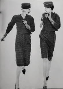 Richard Avedon, Sunny Harnett and Linda Harper, Suits by Toni Owen, New York studio, 1958: Photographer: Richard Avedon (American, 1923 - 2004) - internationally renowned portrait and fashion photographer, one of the most important and influential photographers during the last half of the t