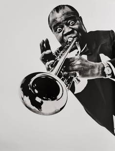 Phillipe Halsman, Louis Armstrong, 1966: Photographer: Philippe Halsman (Latvia born American, 1906 - 1979) - internationally renowned portrait and fashion photographer, one of the most important and influential photographers from the 1940's