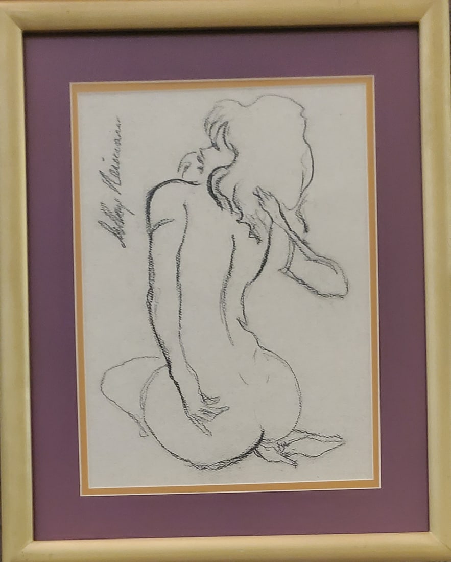 LeRoy Neiman, Playboy Femlin Backside sketch, Original Signed Pencil Drawing (1 of 2)