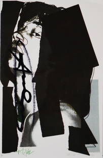 Andy-Warhol "Mick Jagger-FSII.144" Framed Announcement card, Hand signed: Artist: Andy Warhol. Title: Mick Jagger FS II.144 Framed Announcement card. Medium: Lithograph Hand Signed Size: Image size: 6" x 4", Framed: 10" x 8 Year: 1975 Edition: Limited Release By Castelli Gr