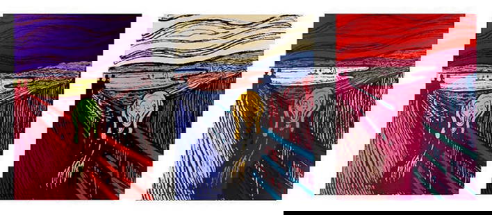Andy Warhol, The Scream, 3 Piece Portfolio, Serigraph, Sunday B. Morning: Three Piece Portfolio ANDY WARHOL (1928-1987) Clearly the most important and influential artist of the past quarter century, Andy Warhol, the master of Pop Art, maintained a level of creativity which