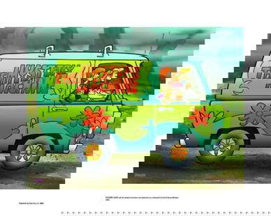 Warner Bros, Hanna-Barbera, Scooby-Doo, 'Mystermachine': Title: Subject: Hanna-Barbera Animation Publisher: Classic Moments Type: Animation Giclee Paper: MT600 Year Produced: Circa 2000-2010 Size: 16" x 20" Condition: Excellent Licensed by Warner Bros. Incl