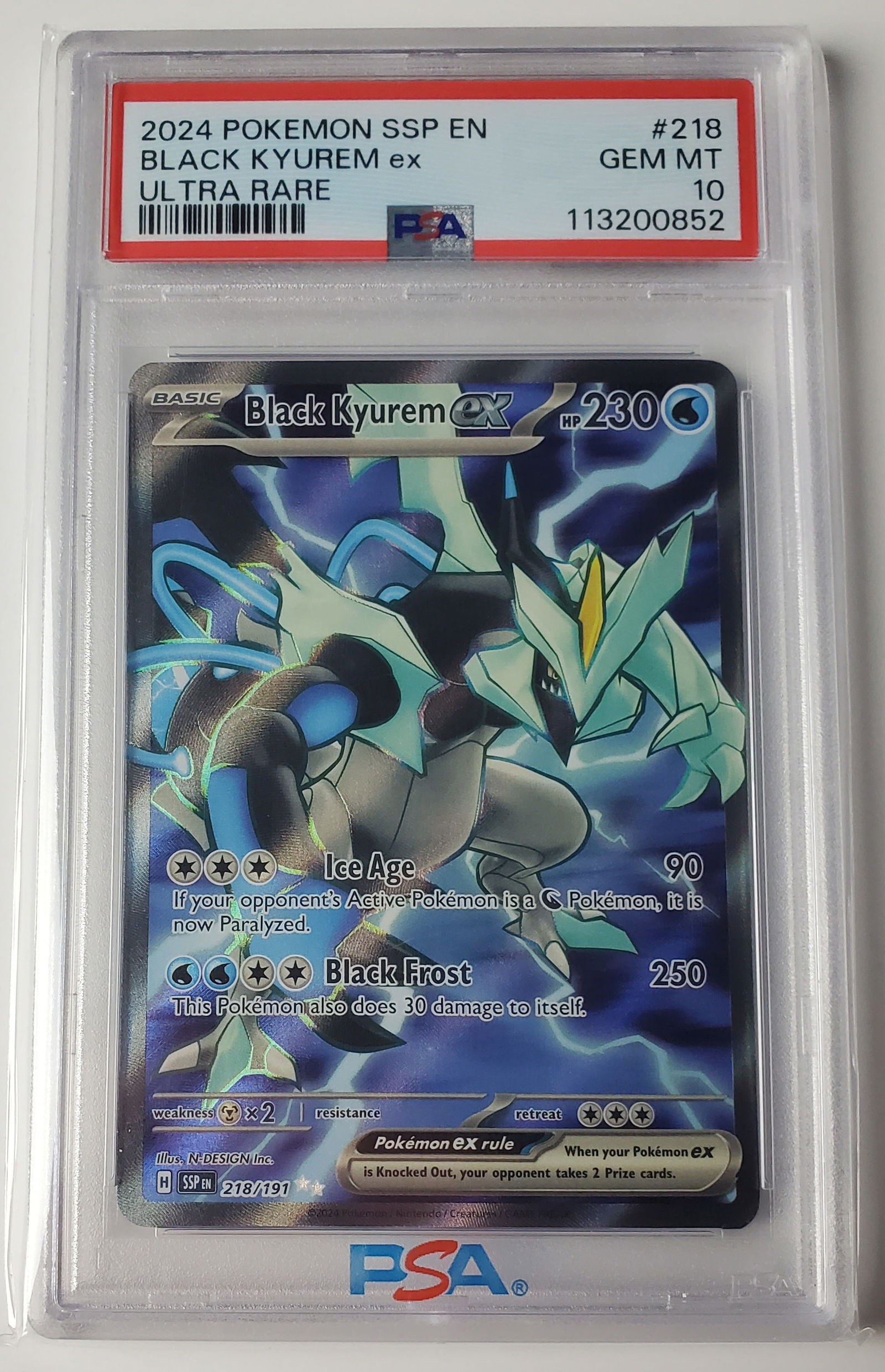 Black Kyurem EX 2024 Surging Sparks Ultra Rare Pokemon Card PSA 10 (1 of 2)