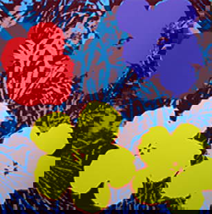 Andy Warhol Flowers 11.71 Serigraph Sunday B. Morning: Artist: Andy Warhol Title: Flowers (Sunday B. Morning) Size: 36" X 36" Verso: Fill in your own signature and, published by Sunday B. Morning stamps Technique: serigraph Paper: Museums board Marking: s