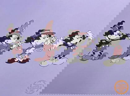 Disney, Mickey Mouse Through The Years, Limited Edition Animation Cel: Limited edition Serigraph Cel of Mickey Mouse Through the Years. Disney’s own artists have selected these scenes from the original animation drawings used to produce these classic Disney animations.