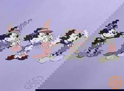 Disney, 'Mickey Mouse Through The Years', Limited Edition Animation Cel: Limited edition Serigraph Cel of Mickey Mouse Through the Years. Disney’s own artists have selected these scenes from the original animation drawings used to produce these classic Disney animations.