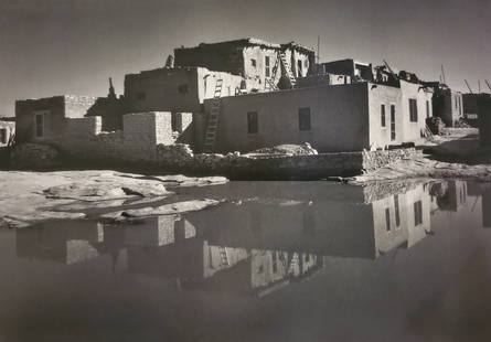 Ansel Adams, Buildings and Pool, Acoma Pueblo, New Mexico, 1942: Photographer: Ansel Adams (American, 1902 - 1984) - Internationally renowned American photographer. One of the most influential artists in photographic history. Title: "Buildings and Pool, Acoma Puebl