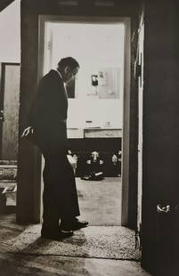 Terry O'Neill, Sinatra Outside His Dressing Room Before An Engagement At The Fontainebleau Hotel In: Photographer: Terry ONeill was a British photographer, known for documenting the fashions, styles, and celebrities of the 1960s. Title: Sinatra outside his dressing room before an engagement at the Fo