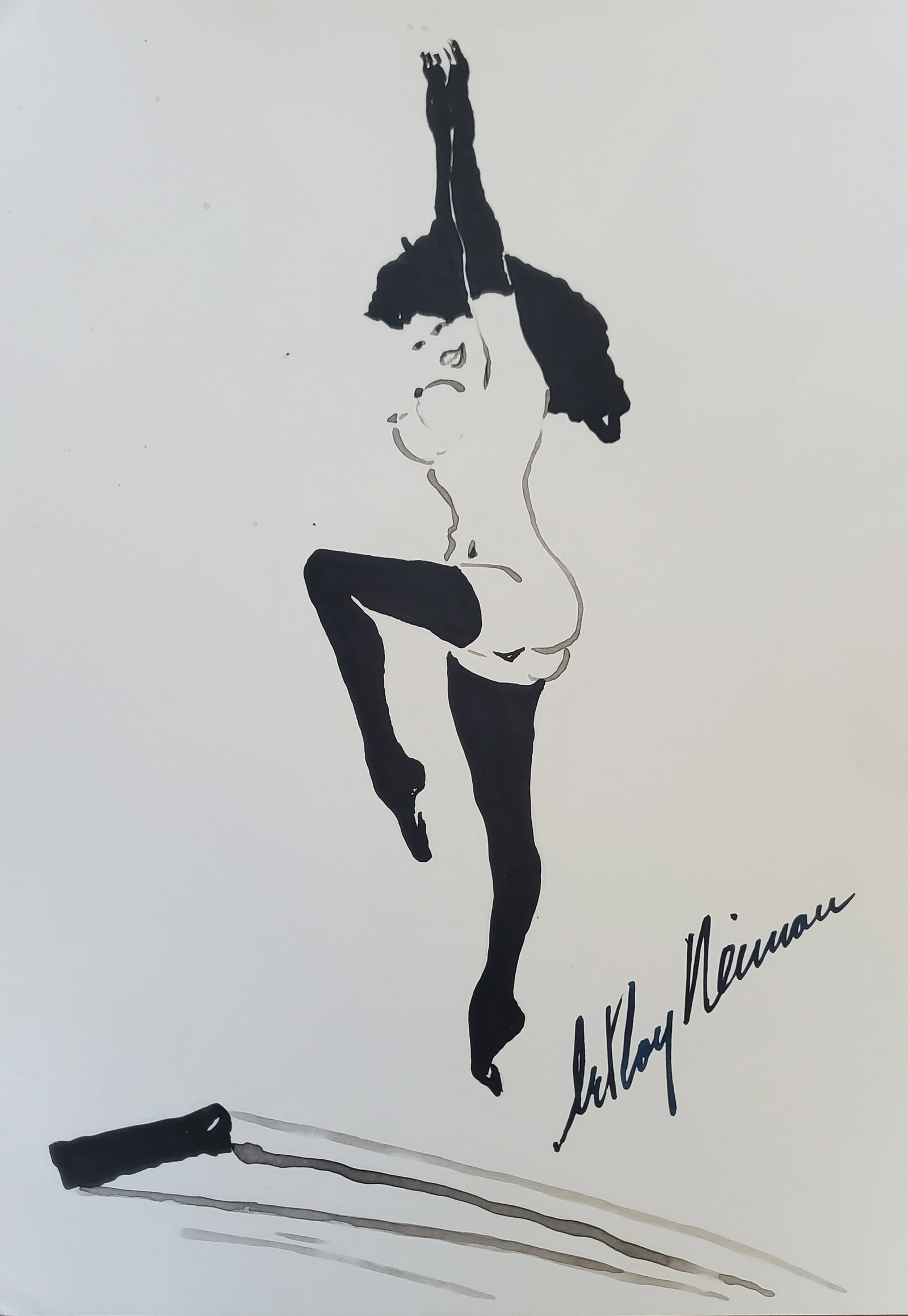 LeRoy Neiman, Playboy Femlin on the high dive, Original Signed Watercolor Drawing: Artist: LeRoy Neiman Title: Playboy Femlin Medium: Watercolor on Paper Subject: Playboy Magazine Femlin Condition: Very Good Size: 11.75 x 8.5 Condition Excellent Buyer's Premium 25%