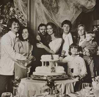 Terry O'Neill, George And Olivia Harrison, Ringo Starr, Barbara Bach And Her Son Gianni, Paul And: Photographer: Terry ONeill was a British photographer, known for documenting the fashions, styles, and celebrities of the 1960s. Title: George and Olivia Harrison, Ringo Starr, Barbara Bach and her so