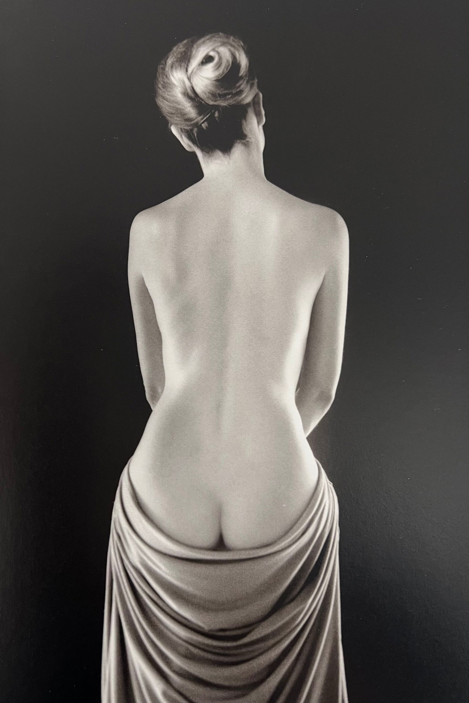 Ruth Bernhard, Draped Torso, 1962: Ruth Bernhard (1905-2006) was the daughter of Lucien Bernhard, a graphic designer known as "the father of the German poster." After studying for two years at the Berlin Academy of Art, she came to New