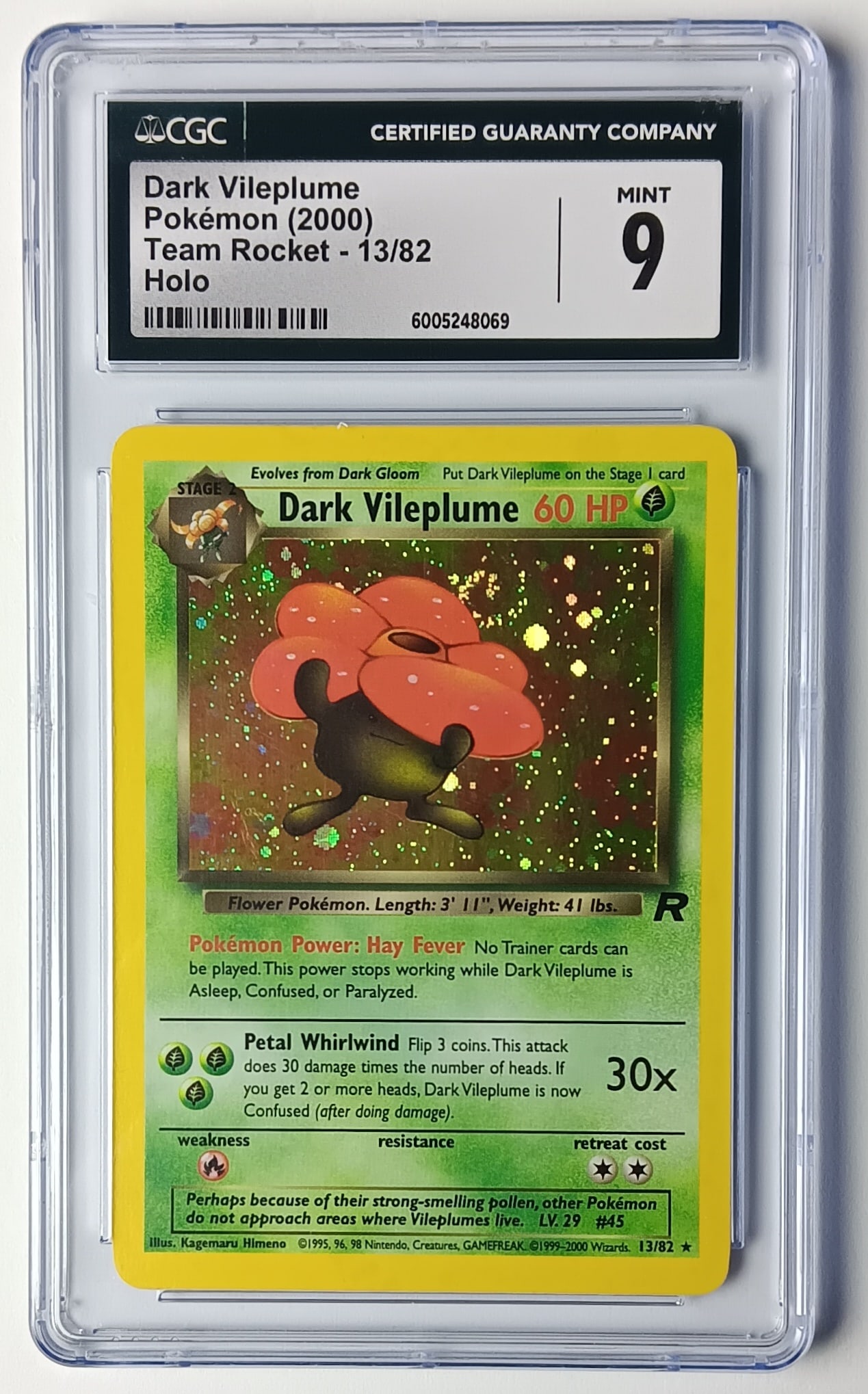 Dark Vileplume 2000 Team Rocket Holo Pokemon Card Gem Mint 9 (1 of 2)