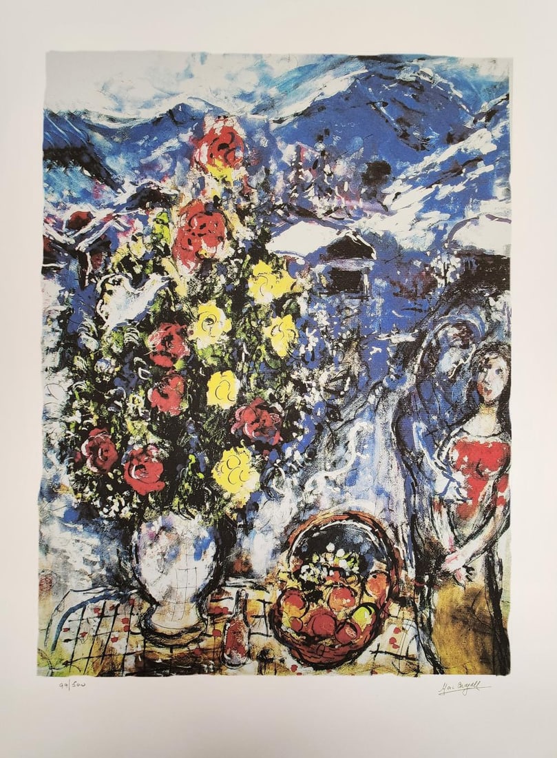 Marc Chagall, 'Couple With Flowers & Fruits', Facsimile (1 of 1)