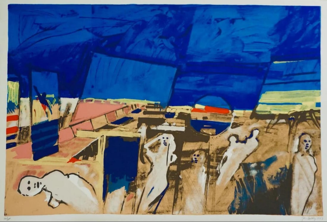 John Hultberg, Actors , Serigraph: Artist: John Hultberg Title: Actors Medium: Serigraph Signed: Hand Signed Edition: From the edition of 200 Measurements: 38" x 26" Condition: Excellent John Hultberg was an American artist, widely kno