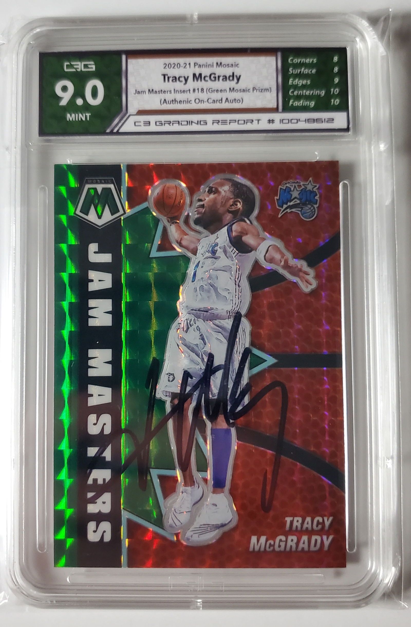 Tracy McGrady Auto Green Mosiac Prizm 2021-22 Gem Mint 9 (1 of 2)