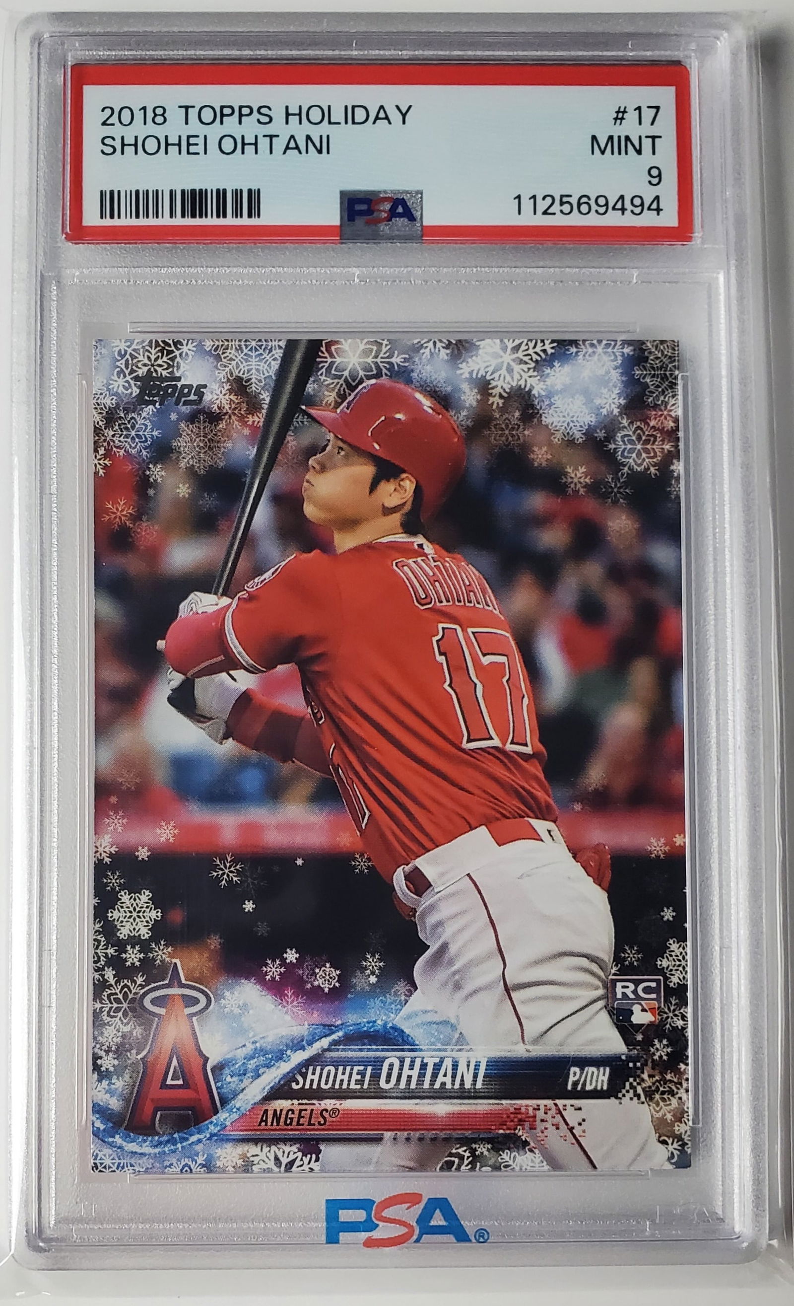 Shohei Ohtani 2018 Topps Holiday Baseball Card PSA 9 (1 of 2)