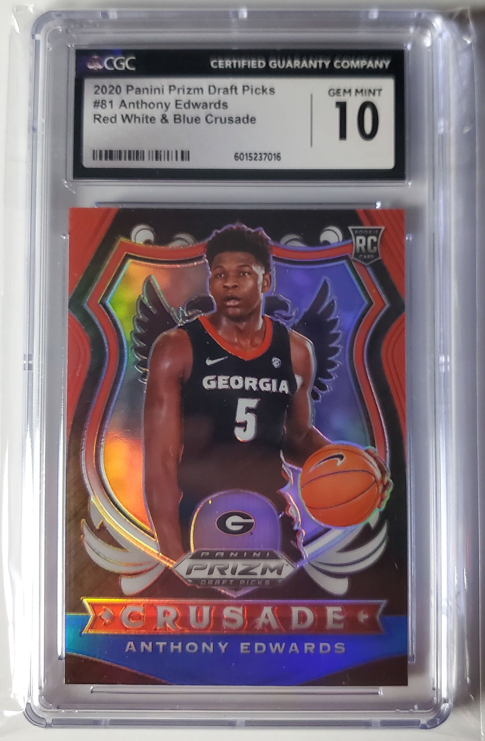 Anthony Edwards Rookie Red, White & Blue Prizm CGC 10 (1 of 2)