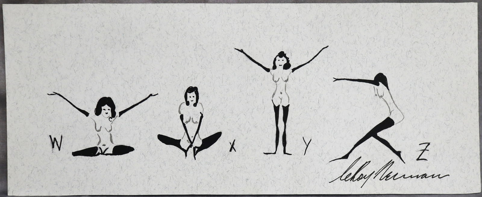LeRoy Neiman, Playboy Femlin - W thru Z, Original Drawing (1 of 2)