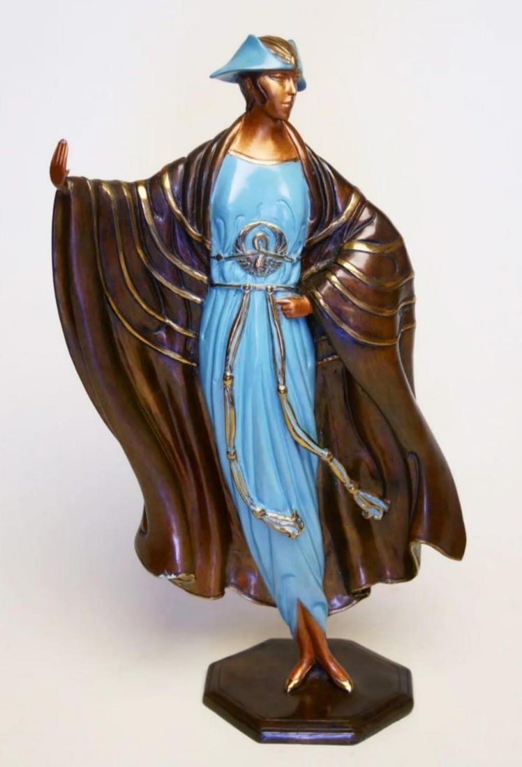 Erte, 'Rue De La Paix' Signed Limited Edition Bronze Sculpture: ERTE "Rue de La Paix" Signed/Numbered BRONZE SCULPTURE By Erte Type: Sculpture Media: Patina on Bronze Image Dimensions: 14 x 6.75 x 3.25 inches Year Produced: 1987 Edition Size: 241/500 Condition: Ex