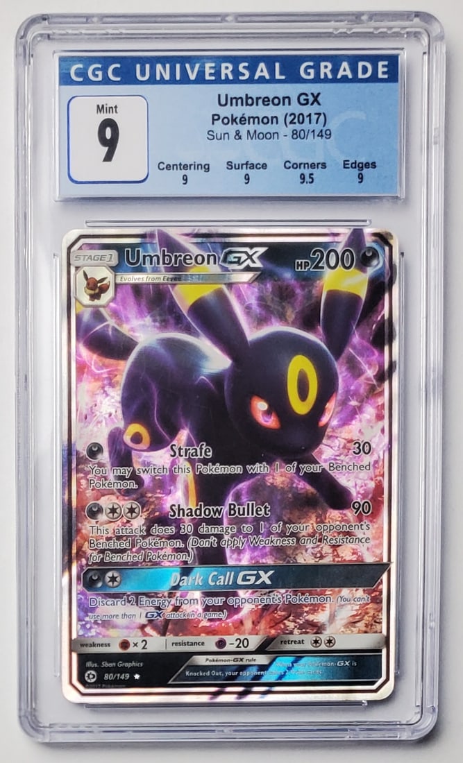 Umbreon GX 2017 Sun & Moon Pokemon Card Gem Mint 9 (1 of 2)