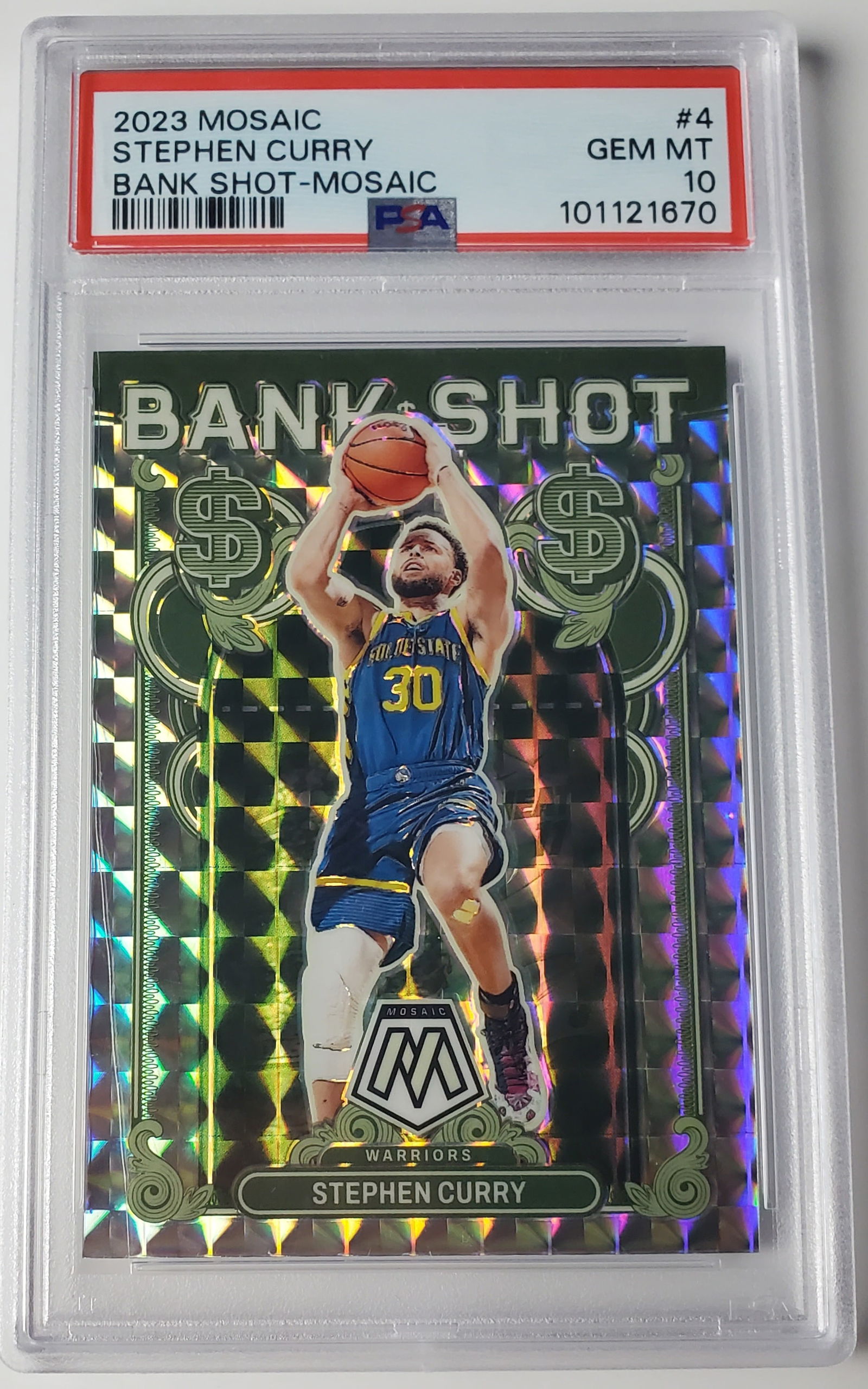 Stephen Curry 2023 Mosaic Bank Shot Basketball Card PSA Gem Mint 10 (1 of 2)