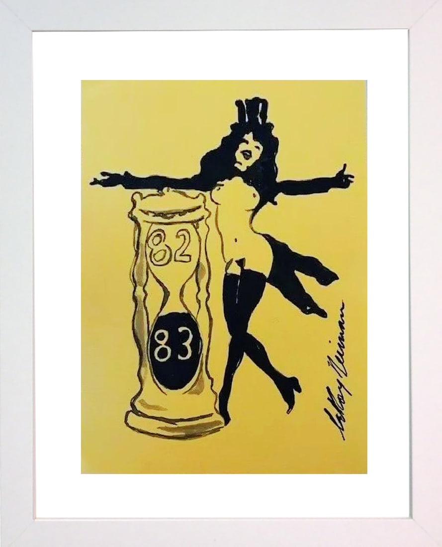 LeRoy Neiman, Playboy Femlin New Years Eve 1982/1983, Original Signed Watercolor Drawing: Artist: LeRoy Neiman Medium: Watercolor on Paper Subject: Playboy Magazine Femlin Condition: As Is Size: 10.25"x8.25"