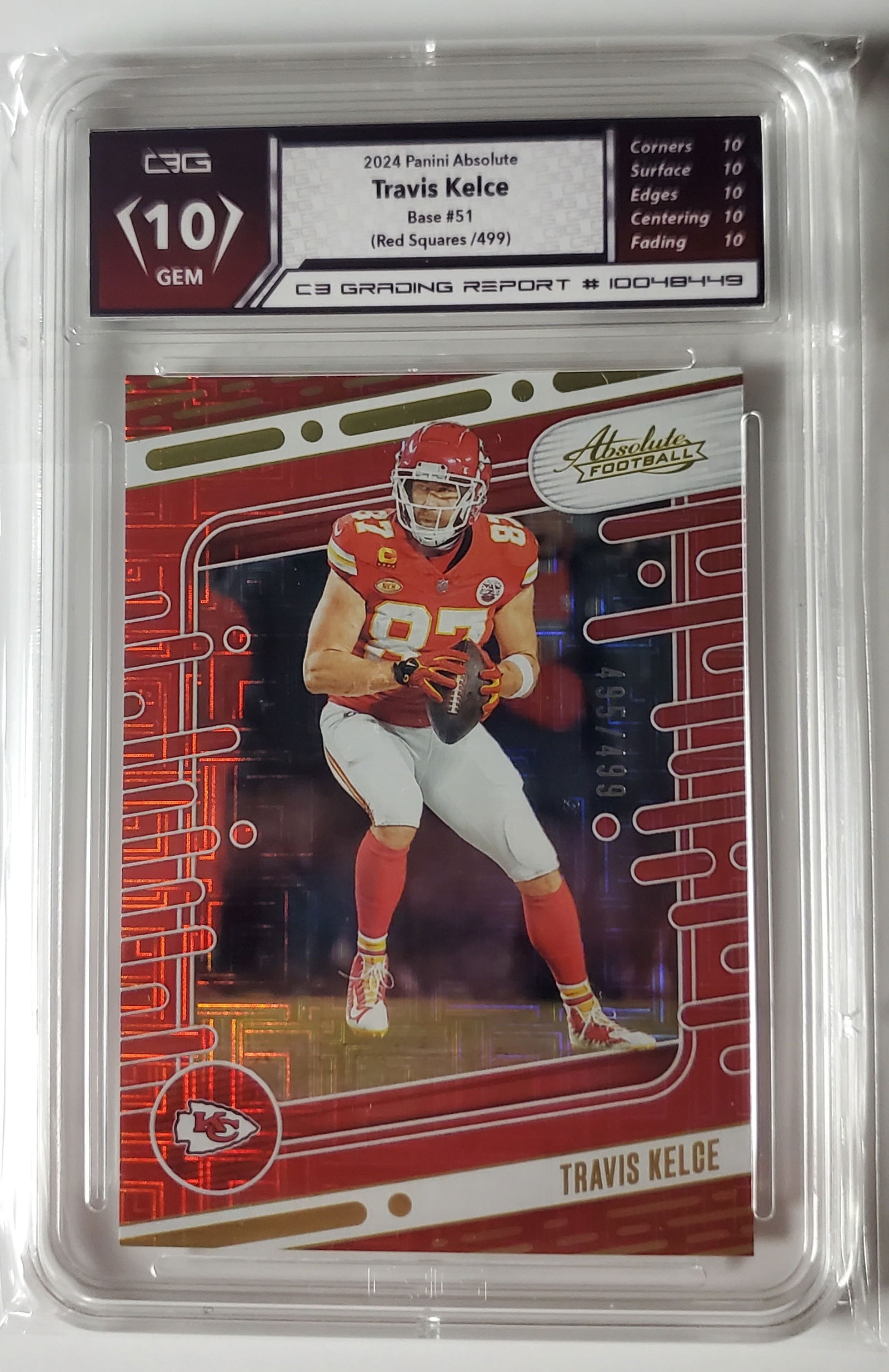 Travis Kelce 2024 Panini Absolute /499 Red Squares Gem 10 (1 of 2)