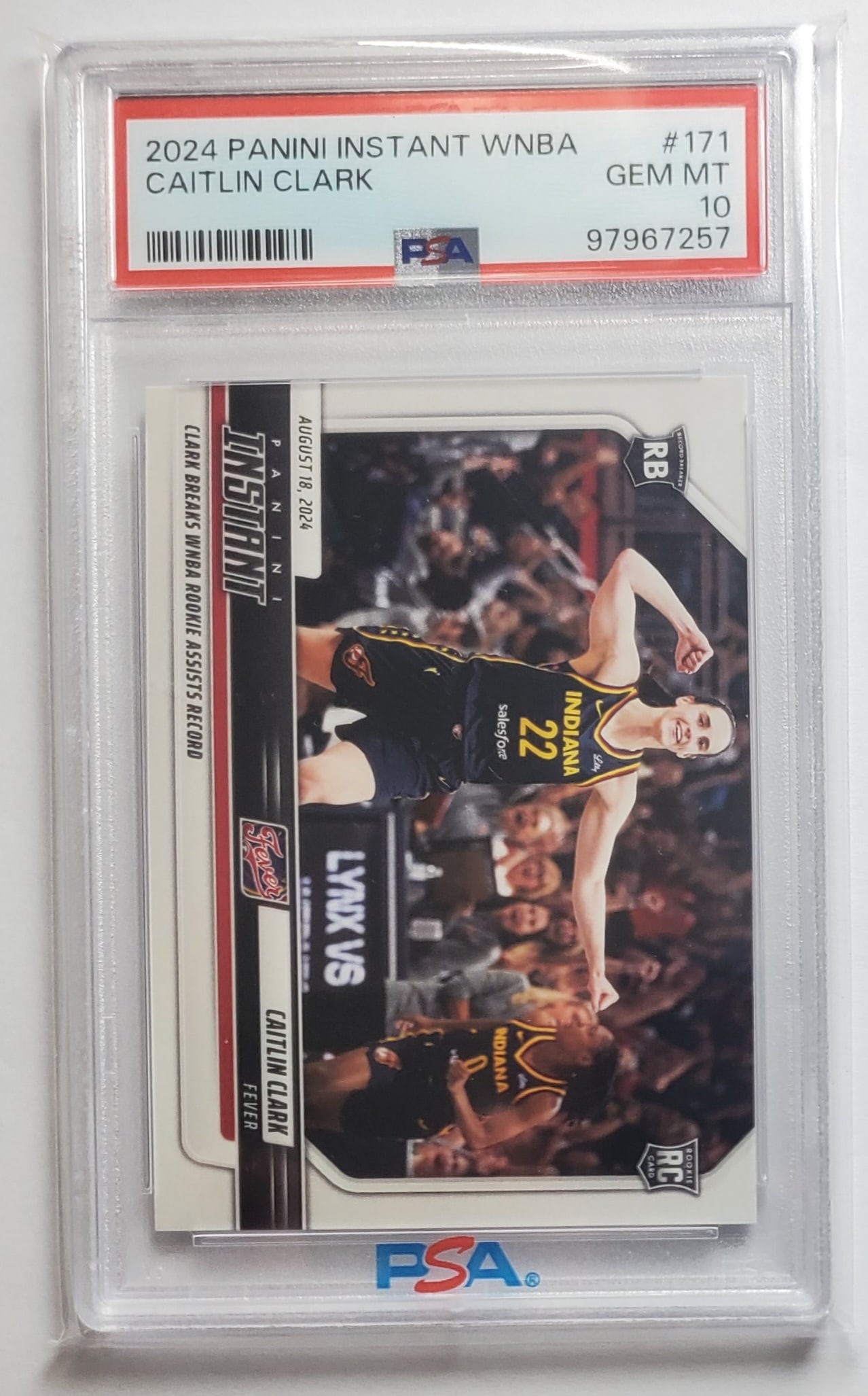 Caitlin Clark 2024 Panini Instant WNBA Basketball Card PSA 10: Caitlin Clark 2024 Panini Instant WNBA Basketball Card PSA 10