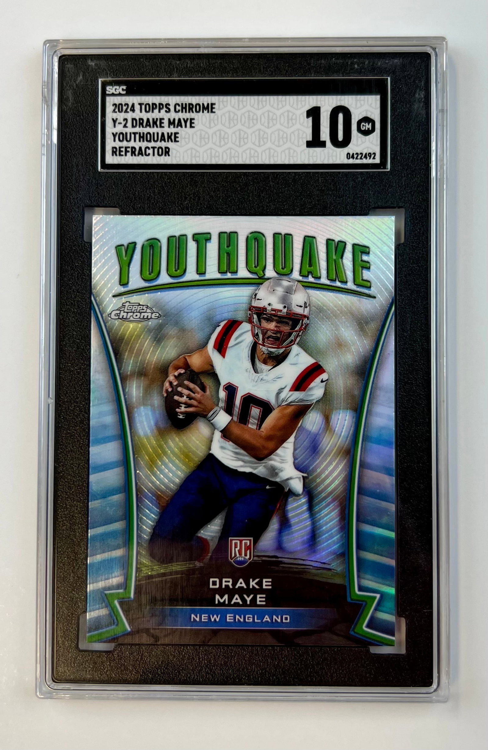 Drake Maye 2024 Topps Chrome SGC 10: Drake Maye 2024 Topps Chrome SGC 10
