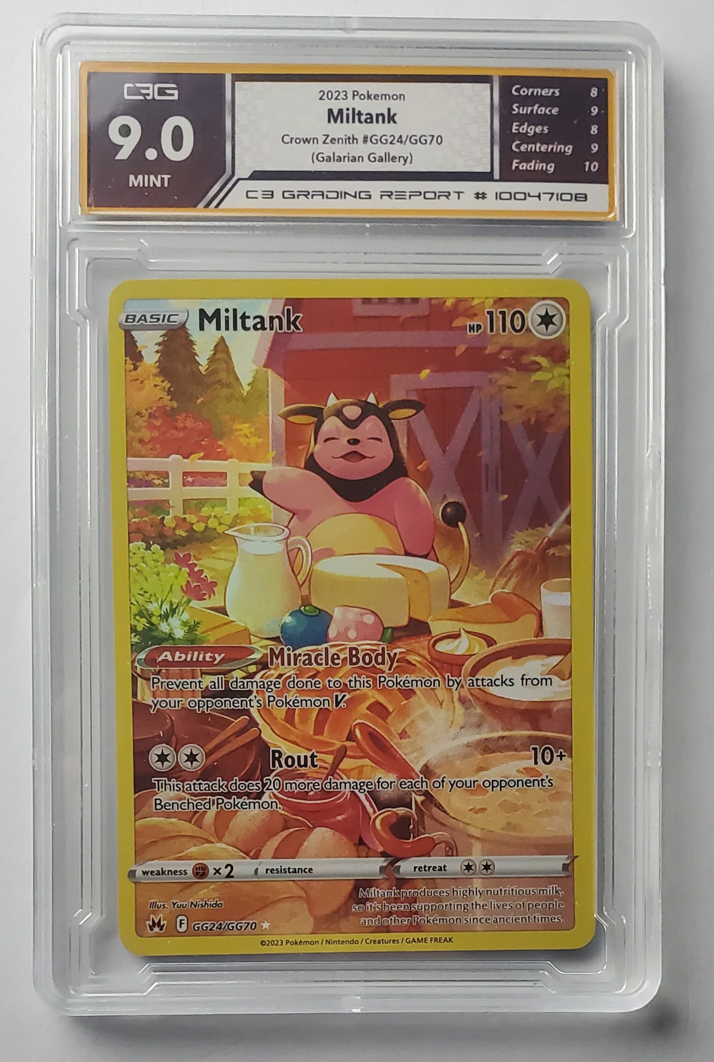 Miltank 2023 Crown Zenith Full Art Holo Gem Mint 9 Pokemon Card: Miltank 2023 Crown Zenith Full Art Holo Graded- Gem Mint 9 Pokemon Card