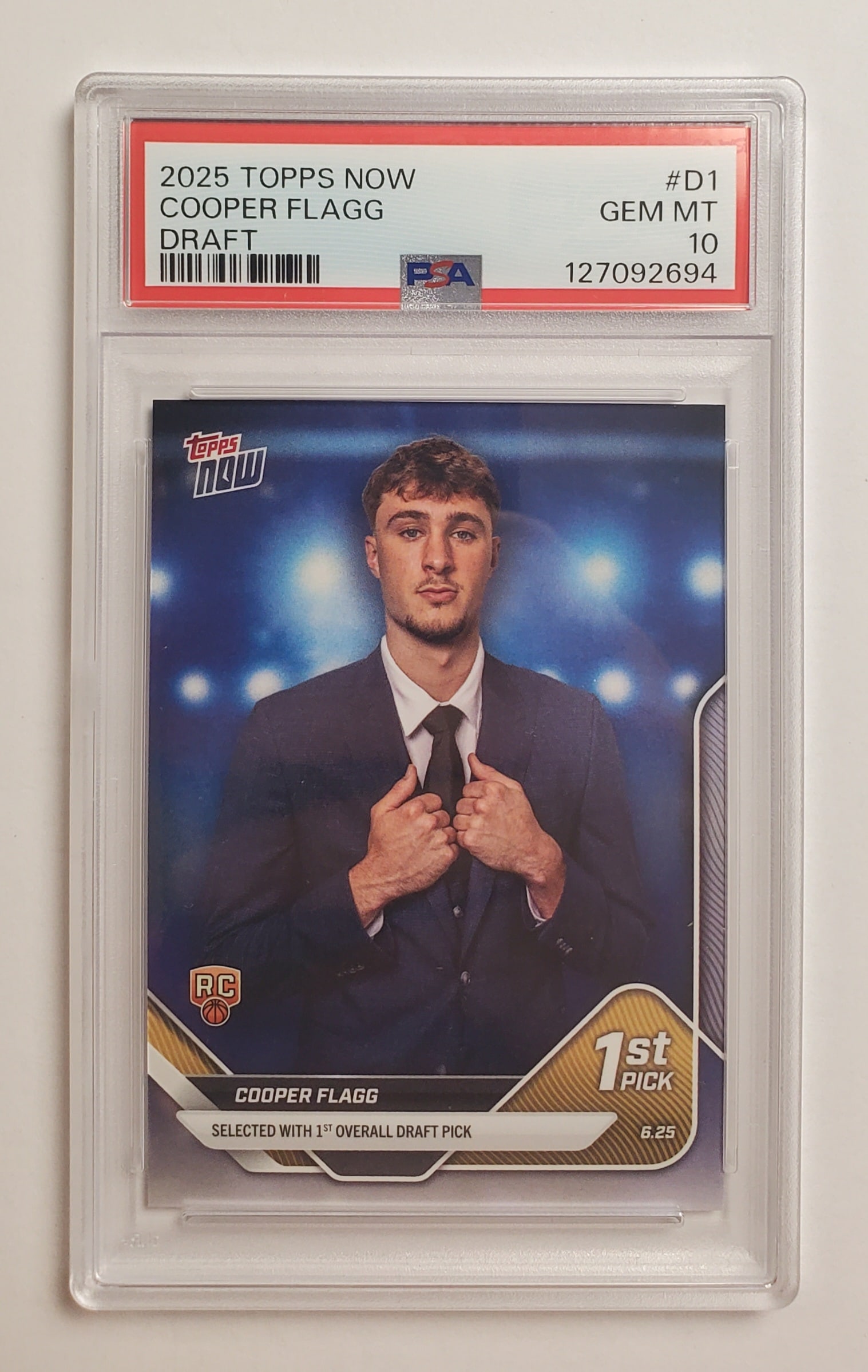 Cooper Flagg Draft Rookie Topps Now PSA 10 (1 of 2)