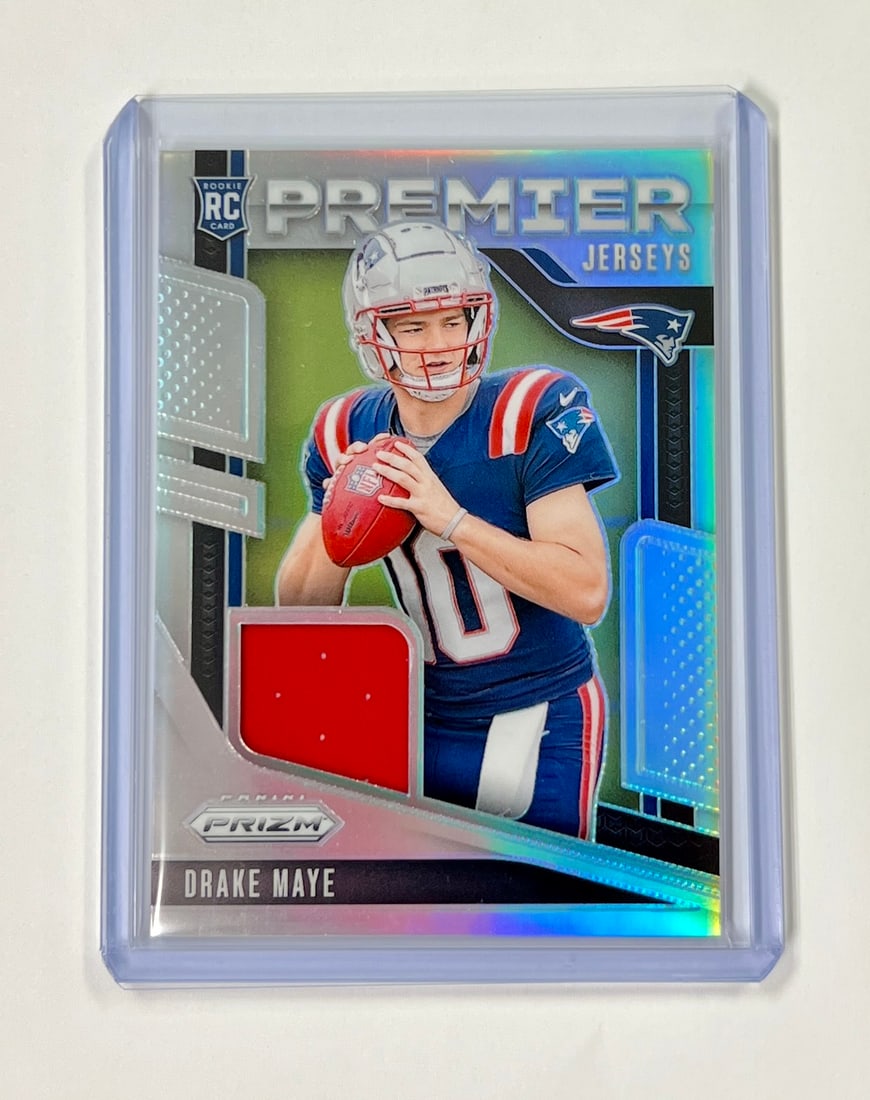 Drake Maye Rookie Silver Holo Prizm Patch Football Card (1 of 2)