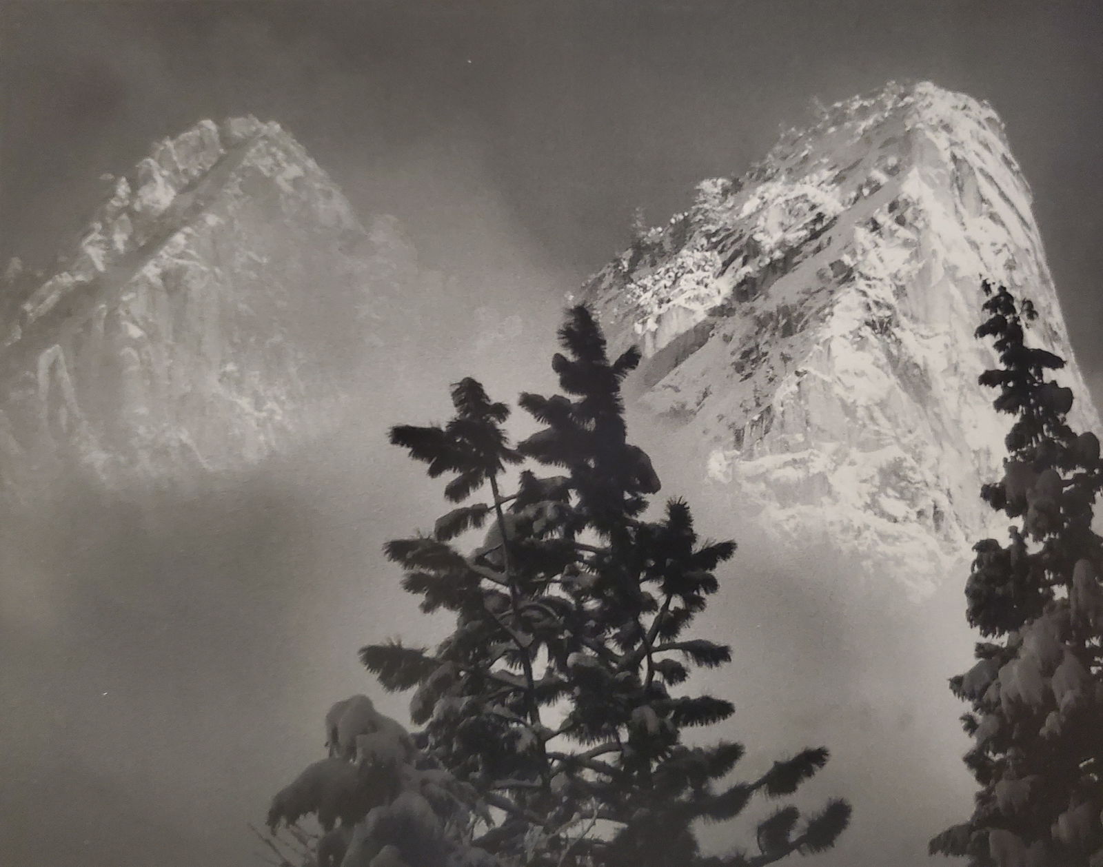 Ansel Adams, Eagle Peak and Middle Brother, Winter, Yosemite National Park, California, C. 1968: Photographer: Ansel Adams (American, 1902 - 1984) - Internationally renowned American photographer. One of the most influential artists in photographic history. Title: "Eagle Peak and Middle Brother,