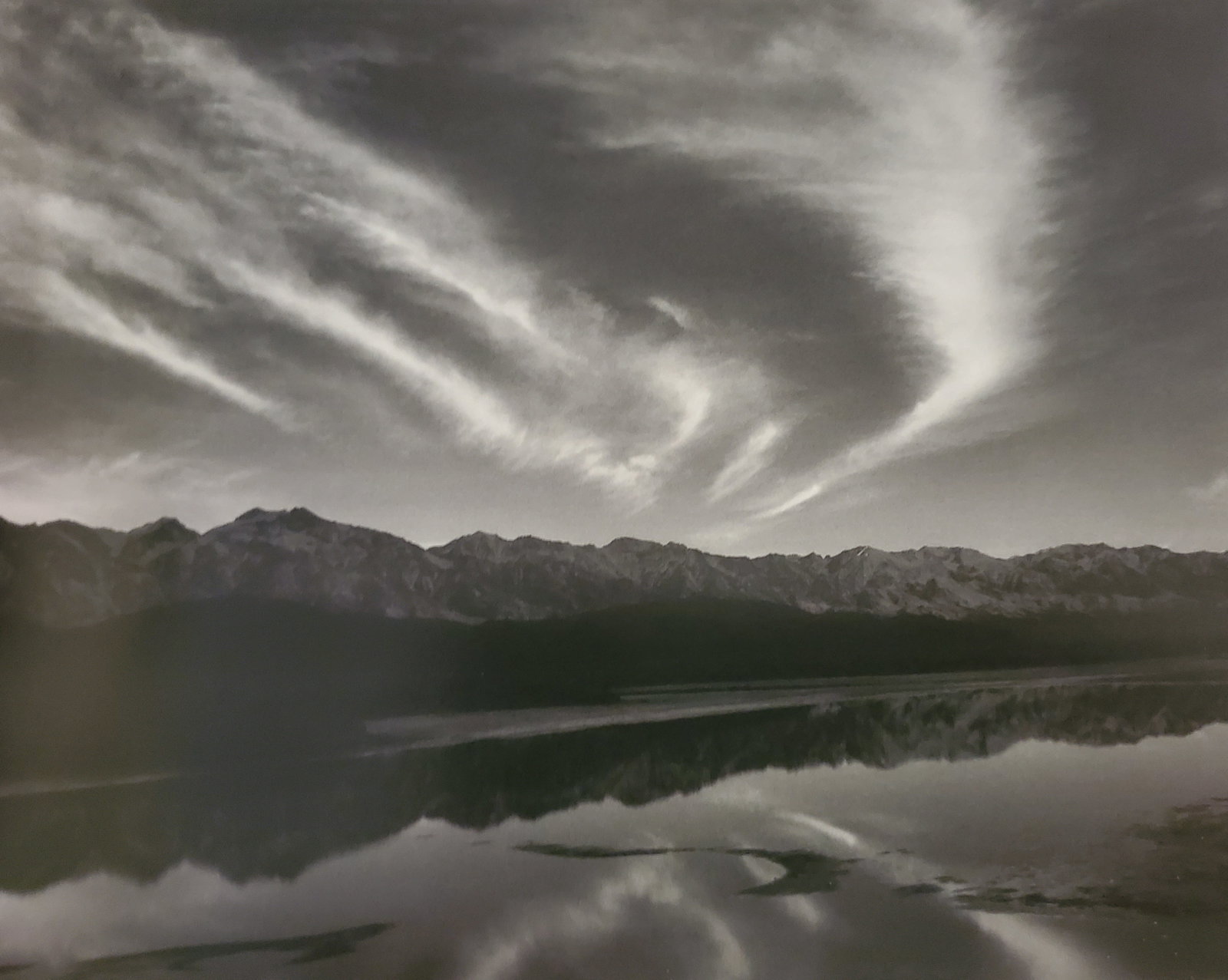 Ansel Adams, Evening Clouds and Pool, East Side of the Sierra Nevada, From the Owens Valley,: Photographer: Ansel Adams (American, 1902 - 1984) - Internationally renowned American photographer. One of the most influential artists in photographic history. Title: "Evening Clouds and Pool, East S