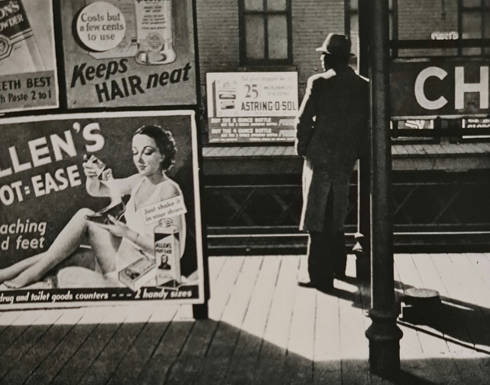 André Kertész, Man on the sidewalk, New York, 1937: Photographer: André Kertész, born Andor Kertész, was a Hungarian-born photographer known for his groundbreaking contributions to photographic composition and the photo essay. Subject: Man on the si