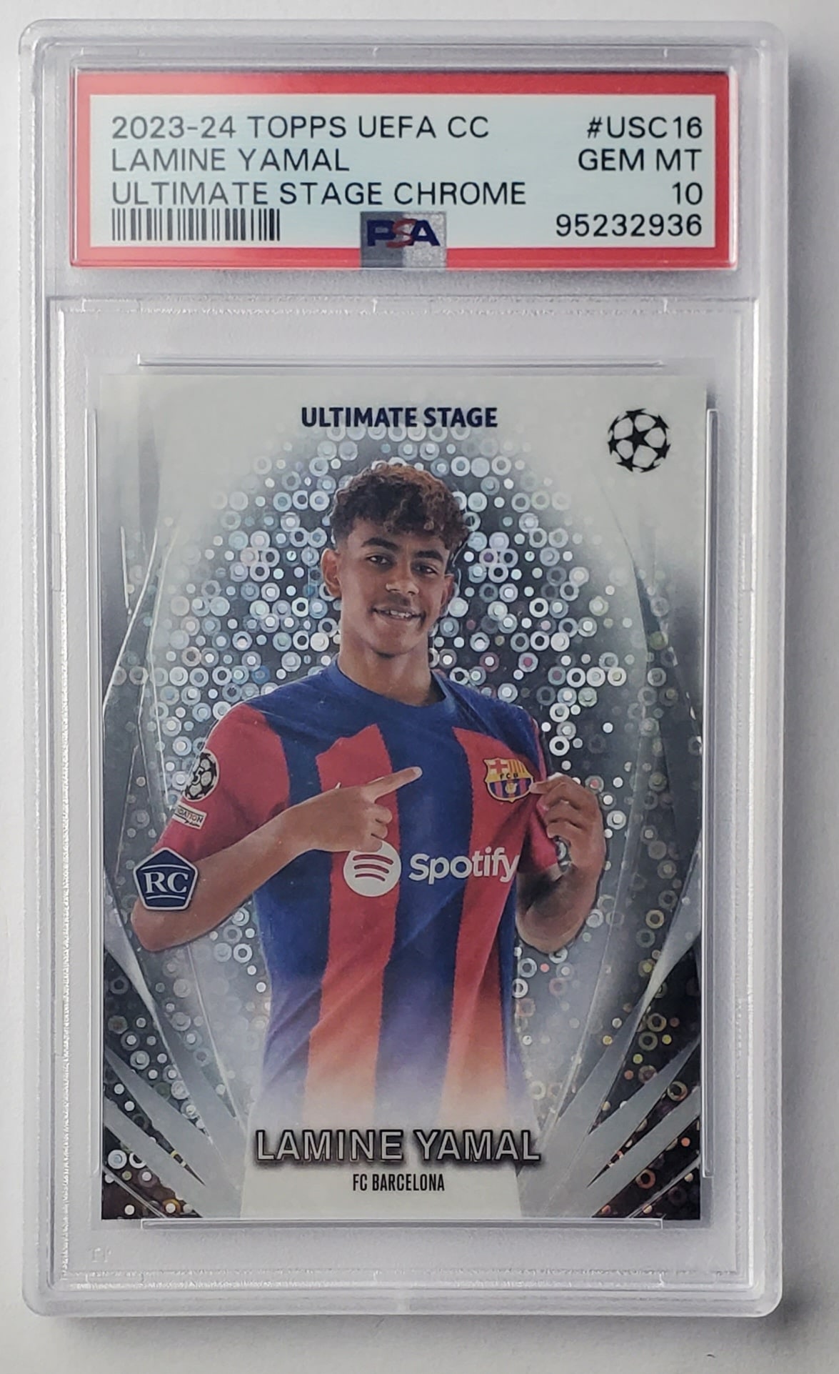 Lamine Yamal 2023-24 Topps UEFA CC USC PSA Gem Mint 10 Soccer Card (1 of 2)