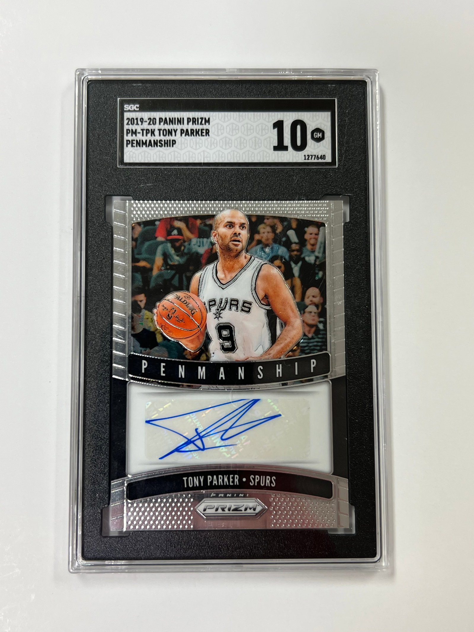 Tony Parker Autographed Card 2019-20 Penmanship SGC 10: Tony Parker Autographed Card 2019-20 Penmanship SGC 10