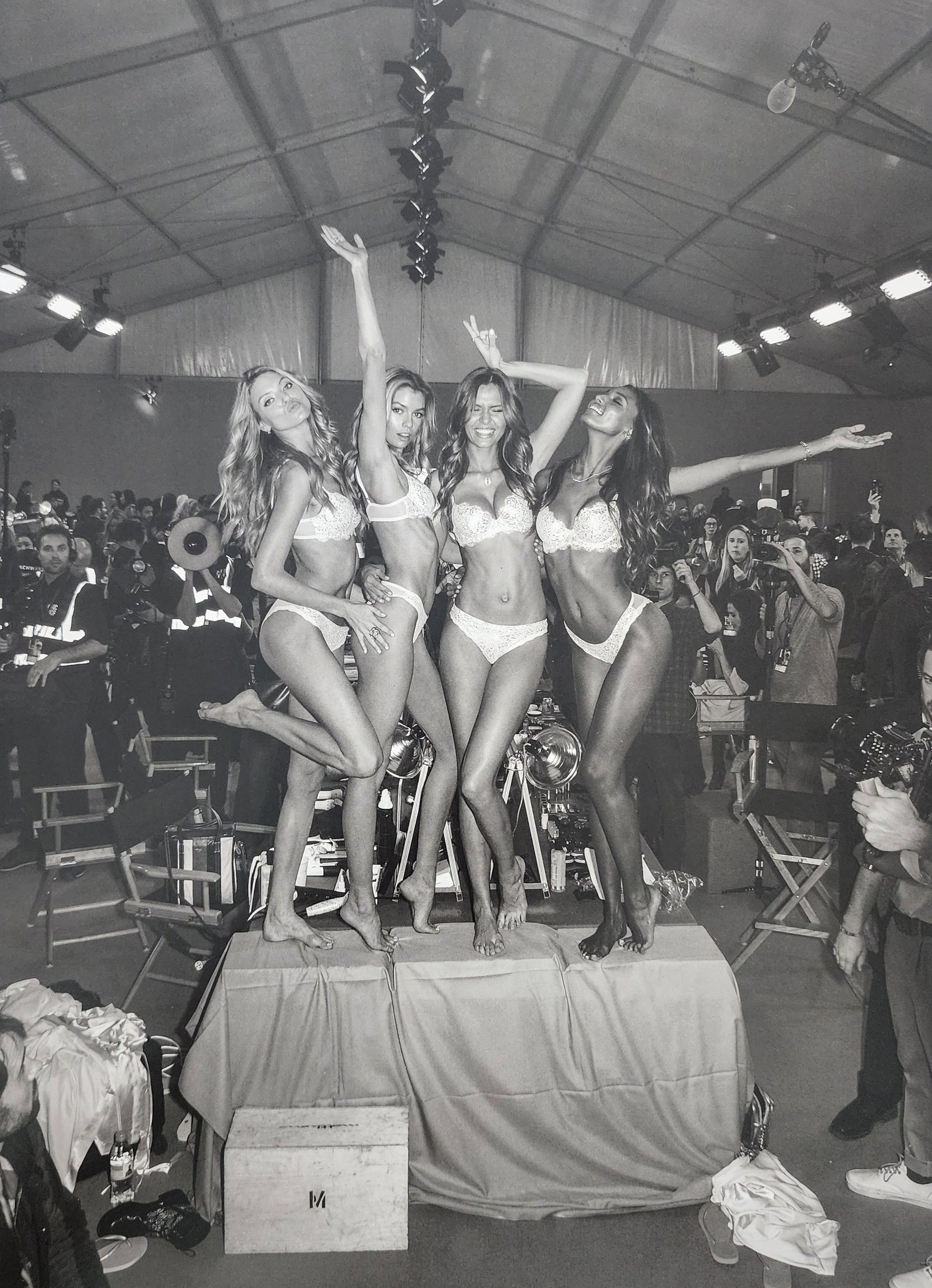 Russell James, Super models, Behind the scenes, 2017: Artist/Photographer: James Russell Title/Subject: Super models, Behind the scenes Type Of Print: Authentic Sheet Fed Photogravure/Heliogravure. Date Of Print: 2017 Paper: Medium weight, satin/matte fi