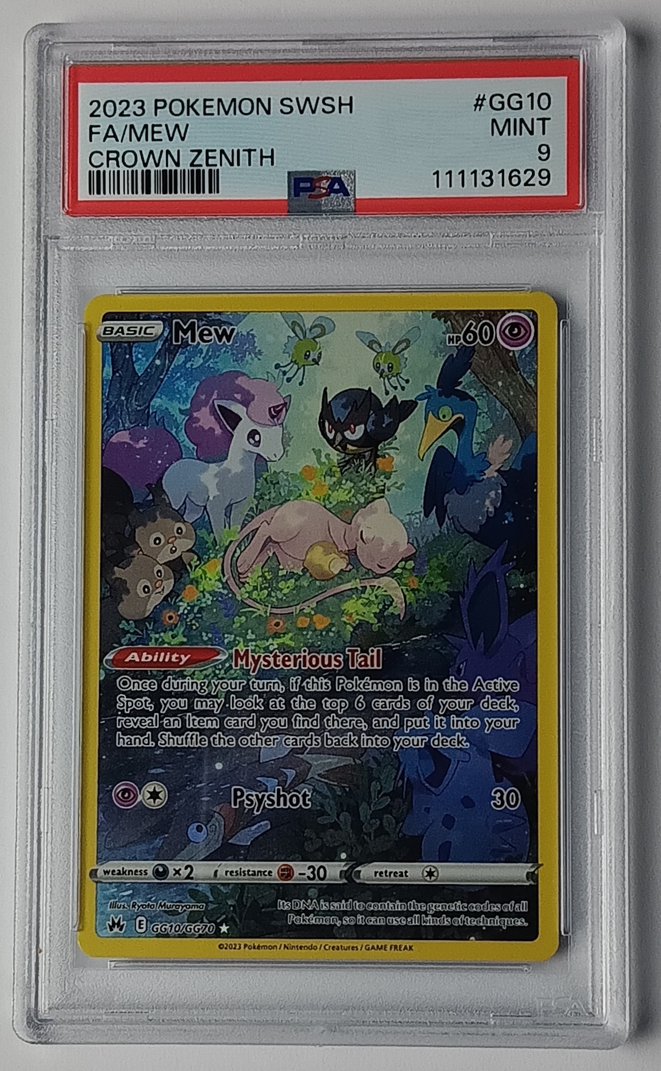 Mew 2023 SWSH Crown Zenith Pokemon Card gem Mint 9: Mew 2023 SWSH Crown Zenith Pokemon Card gem Mint 9