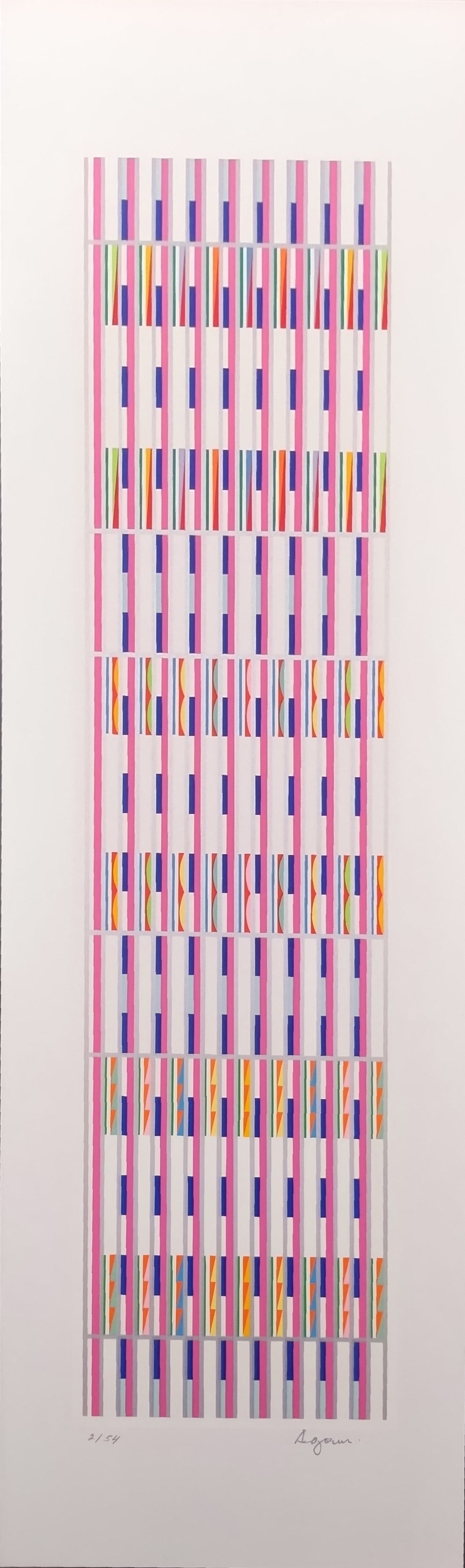 Yaacov Agam, Vertical Orchestration, Signed Limited Edition Serigraph 2/54 (1 of 3)
