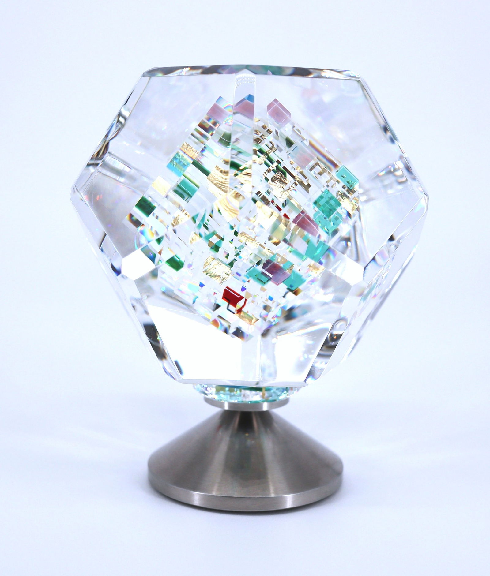 Jon Kuhn, 'Wings of Heat', 12-Sided Dodecagon Glass Sculpture on rotating base, 2023 (1 of 15)